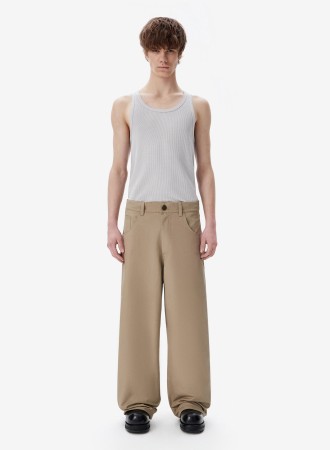 брюки canvas beige - мужская одежда удлиненная 