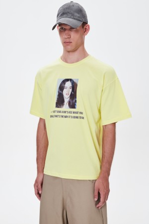 футболка don't give yellow - мужские футболки желтые 