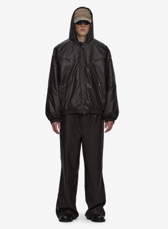 куртка кожаная утепленная crumpled faux-leather brown fable - женская одежда, обувь и аксессуары fable 