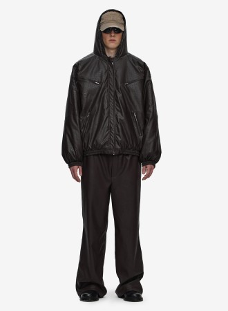 куртка кожаная утепленная crumpled faux-leather brown fable - женская верхняя одежда