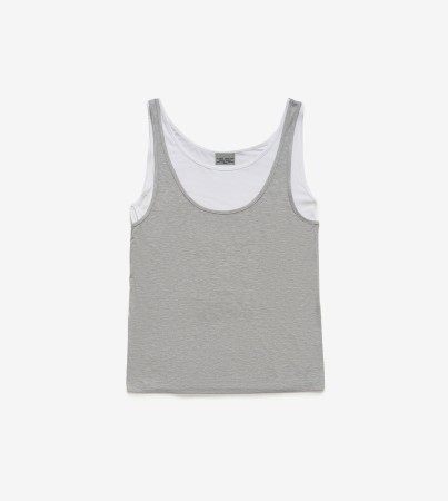 майка dual grey melange - одежда, обувь и аксессуары с круглым вырезом 