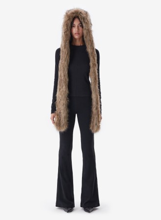 шапка fur coat beige - аксессуары недорогие 