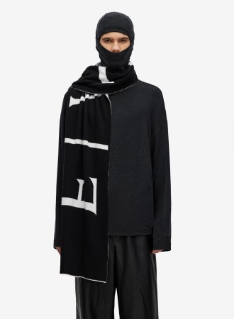 шарф check logo black-white фотография