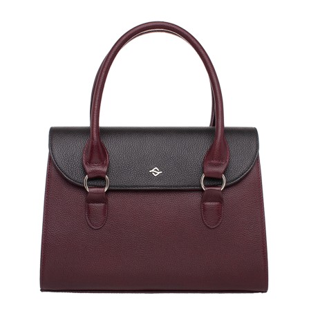 женская кожаная сумка bloy burgundy/black фотография