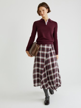 асимметричная юбка миди из тенселя и шерсти - женские юбки-миди