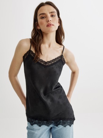 асимметричный топ из жаккардового атласа - женские топы и майки прилегающие 