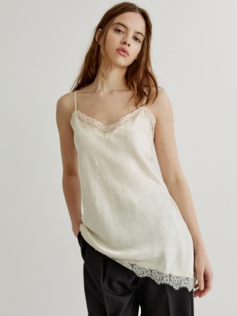 асимметричный топ из жаккардового сатина фотография