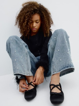 атласные балетки для девочек - детская обувь