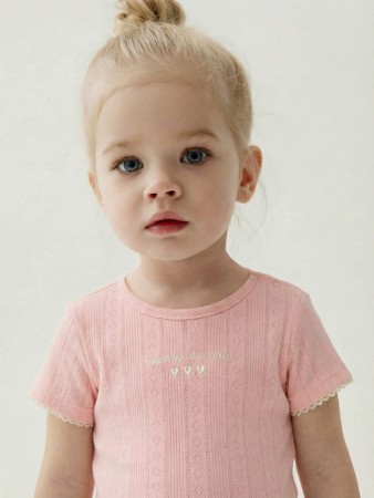 ажурная футболка с вышивкой для малышей - детская одежда российская 