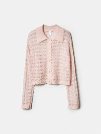 ажурный кардиган из шерсти и мохера для девочек - детские джемперы, свитеры и кардиганы из мохера 