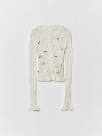 ажурный кардиган с декором для девочек - детские кардиганы