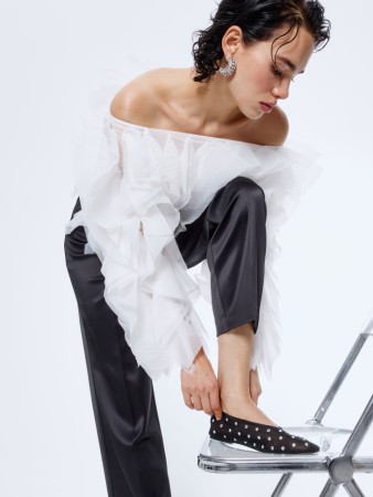 балетки из сетки с кристаллами - женская обувь sela 