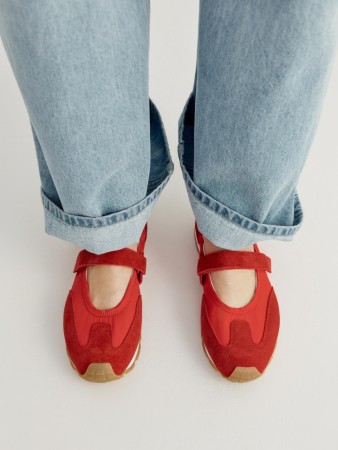 балетки в спортивном стиле из натуральной замши и кожи - женская одежда, обувь и аксессуары замшевая 