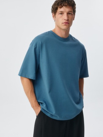 базовая футболка max oversize fit - мужская одежда, обувь и аксессуары с круглым вырезом 