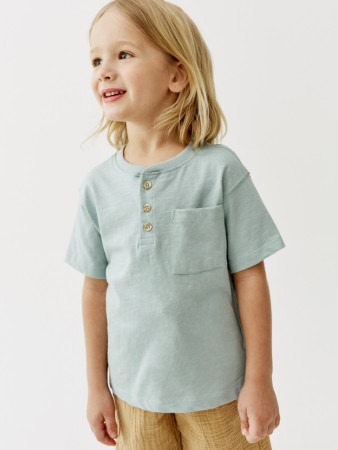 базовая футболка на пуговицах для мальчиков - детские футболки и поло