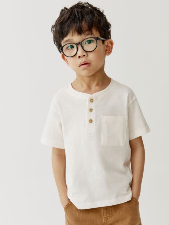 базовая футболка на пуговицах для мальчиков - детская одежда sela 