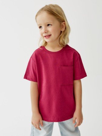 базовая футболка с карманом детская - детские футболки однотонные 