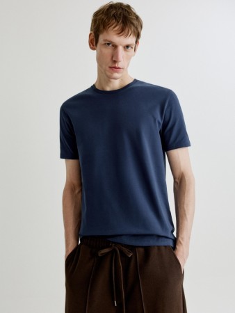 базовая футболка yan super slim fit - мужская одежда однотонная 