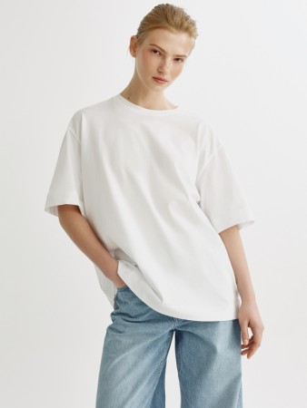 базовая оверсайз футболка из хлопка - женские футболки дешевые 