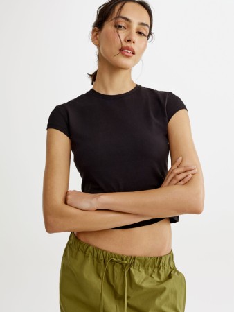 базовая приталенная футболка - женские футболки и поло эластановые 