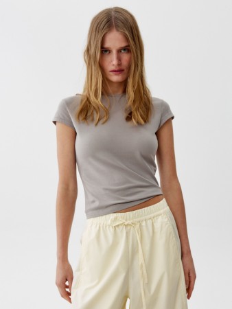 базовая приталенная футболка - женские футболки и поло эластановые 