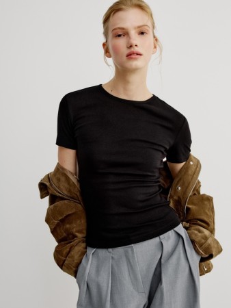 базовая приталенная футболка - женские футболки