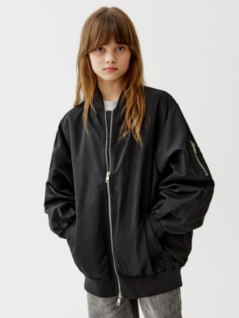 базовый бомбер оверсайз для девочек - куртки