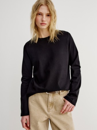 базовый лонгслив из хлопка - женские футболки и поло