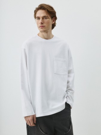 базовый лонгслив relaxed fit - футболки и поло свободные 