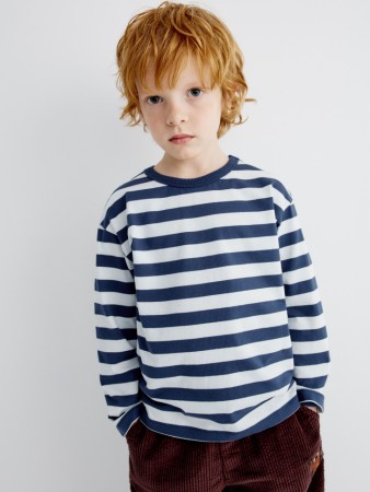 базовый лонгслив в полоску детский - детская одежда, обувь и аксессуары для всех возрастов с круглым вырезом 