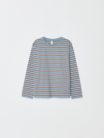 базовый лонгслив в полоску для девочек фотография
