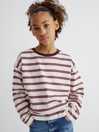 базовый лонгслив в полоску для девочек фотография