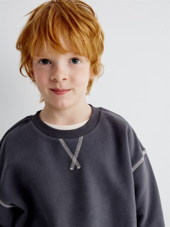 базовый свитшот оверсайз детский - детская одежда, обувь и аксессуары для всех возрастов однотонная 