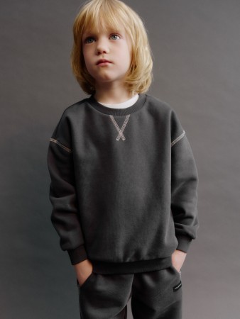 базовый свитшот оверсайз детский - толстовки и свитшоты бархатные 