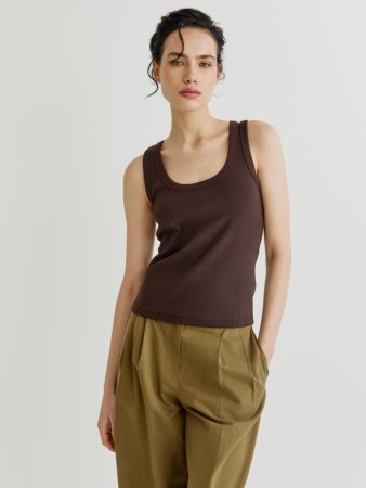 базовый топ эми в рубчик - женские топы и майки однотонные 