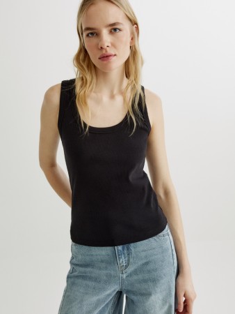 базовый топ эми в рубчик - женские топы и майки однотонные 