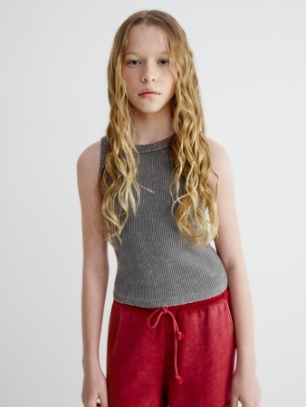 базовый топ с эффектом стирки для девочек - детские топы и майки