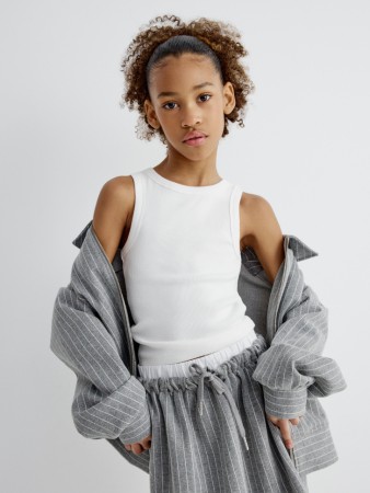 базовый топ в рубчик для девочек - детская одежда, обувь и аксессуары прилегающая 