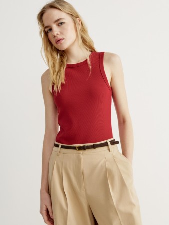 базовый топ в рубчик - женские топы и майки прилегающие 