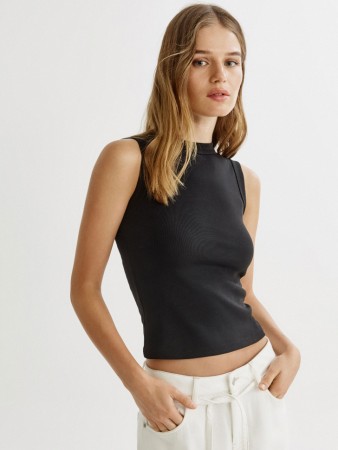 базовый топ в рубчик - женские топы и майки прилегающие 