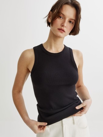 базовый топ в рубчик - женские топы и майки прилегающие 