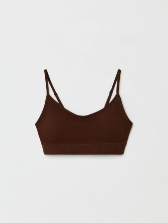 базовый вязаный бюстгальтер-топ в рубчик - нижнее белье вязаное 