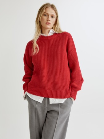 базовый вязаный джемпер оверсайз фотография