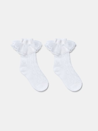 белые носки с оборкой для девочек фотография