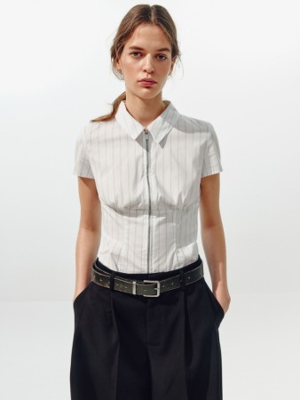 блузка на молнии в полоску из линейки  young - детская одежда, обувь и аксессуары для всех возрастов для детей 