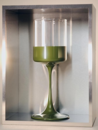 бокал из стекла с цветной ножкой фотография