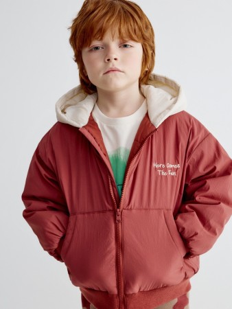 бомбер оверсайз с трикотажным капюшоном для мальчиков фотография