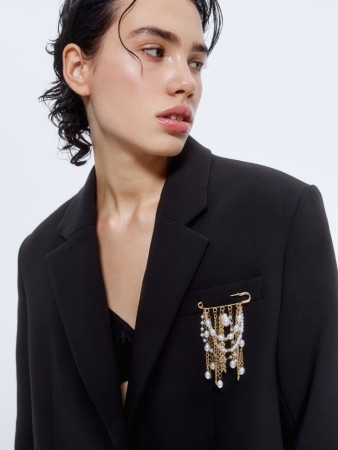 брошь-булавка с подвесками - ювелирные украшения