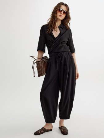 брюки аладдины с содержанием льна фотография