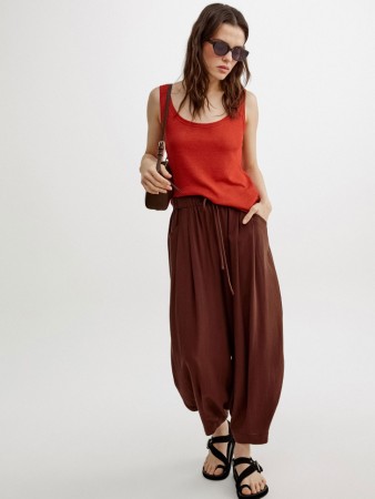 брюки аладдины с содержанием льна фотография